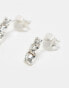 Фото #4 товара Kingsley Ryan treble gem drop stud earrings in sterling silver