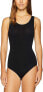 Yummie Women's 237740 Cotton Seamless Shaping Full Back Bodysuit Black Size M/L