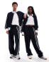 COLLUSION Unisex relaxed joggers in navy and brown co-ord Синий, XS - фото #1