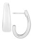 ფოტო #1 პროდუქტის J-Hoop Earrings Set in 14k White Gold