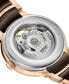 Unisex Swiss Automatic Centrix Open Heart Brown Ceramic & Rose Gold PVD Stainless Steel Bracelet Watch 40mm