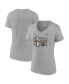 ფოტო #1 პროდუქტის Women's Heather Gray Vegas Golden Knights 2023 Stanley Cup Champions Locker Room Plus Size V-Neck T-shirt