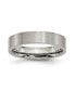 Titanium Brushed Flat Wedding Band Ring
