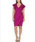 ფოტო #1 პროდუქტის Women's V-neck Ruffle Sleeve Knee Length Dress