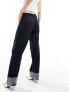 Фото #4 товара Mango straight leg turn up jeans in dark blue