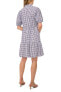 Women's Short-Sleeve Cotton Gingham Babydoll Dress