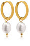 Charming gold-plated earrings with pearls 2in1 VAAXF340G