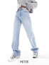 Фото #1 товара Stradivarius Petite 90s baggy dad jean in light blue