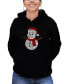 ფოტო #1 პროდუქტის Women's Christmas Snowman Word Art Hooded Sweatshirt