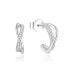 Elegant silver earrings with zircons AGUP2052