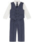 Фото #1 товара Baby Boys Tonal Windowpane Vest, Shirt, Tie and Pants Set