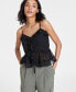 Women's Ruffled V-Neck Tie-Front Tank Top, Created for Macy's