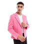 ASOS DESIGN slim fit suit jacket with panel detail in pink