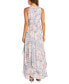 Фото #2 товара Women's Halter-Neck Floral-Print Long A-Line Dress