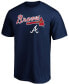 Фото #6 товара Men's Navy Atlanta Braves Team Logo Lockup T-shirt