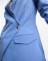 Фото #8 товара Vila tailored blazer co-ord with asymmetric fastening in blue