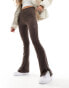 Фото #1 товара Nike mini-ribbed flared leggings in baroque brown