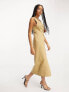 Фото #2 товара ASOS DESIGN twill midi dress with button through in camel