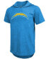 Фото #3 товара Men's Justin Herbert Powder Blue Los Angeles Chargers Player Name Number Tri-Blend Hoodie T-shirt