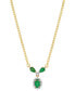 Фото #1 товара Emerald (1 ct. t.w.) & Diamond (1/6 ct. t.w.) Fancy Halo 16" Pendant Necklace in 14k Gold