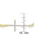 ფოტო #2 პროდუქტის Diamond Accent Cross Adjustable Silver Plate Bracelet