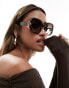 Фото #4 товара ALDO Authie 70s style oversized round sunglasses in tortoiseshell