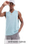 ASOS DESIGN vest in light blue sporty mesh fabric