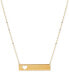 ფოტო #1 პროდუქტის Heart Cut-Out Polished Bar 17" Pendant Necklace in 10k Gold