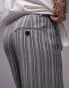 Фото #10 товара Topshop Tall stripe low slung linen trousers in multi