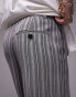 Topshop Tall stripe low slung linen trousers in multi