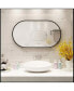 Фото #8 товара Wall Mounted Mirror, 36"X 18" Oval Bathroom Mirror, Vanity Wall Mirror W/ Stainless