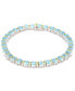 Sky Blue Topaz (10 ct. t.w.) & Peridot (3 ct. t.w.) Tennis Bracelet in Sterling Silver