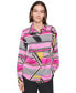 ფოტო #1 პროდუქტის Karl Lagerfeld Women's Collared Long-Sleeve Button-Up Blouse