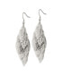 Фото #3 товара stainless Steel Polished Leaves Dangle Shepherd Hook Earrings