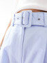 Фото #5 товара ASOS DESIGN tailored linen short with self covered belt in light blue