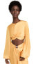Andrea Iyamah Women's Behati Cropped Top, Yellow, Size Large