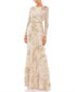 Women's Floral Embroidered Lace Trumpet Gown