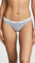 Фото #2 товара Calvin Klein 242488 Womens Underwear 3 Pack Thongs Shoreline/White/Strip Size L