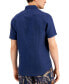 ფოტო #2 პროდუქტის Men's Slim-Fit Yarn-Dyed Linen Shirt