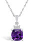 Amethyst (2 Ct. T.W.) and Diamond (1/10 Ct. T.W.) Pendant Necklace in 14K White Gold