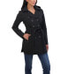 Women's Belted Double Breasted Soft Shell Trench Coat With Detachable Hood Черный, Small - фото #2