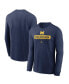 Фото #1 товара Men's Navy Michigan Wolverines 2024 Sideline Legend Performance Long Sleeve T-Shirt