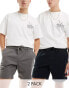 Фото #1 товара ASOS DESIGN 2 pack slim chino shorts in black and grey save