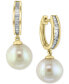 ფოტო #1 პროდუქტის EFFY® Diamond (1/4 ct. t.w.) & Cultured Freshwater Pearl (10mm) Drop Earrings In 14k Gold