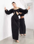 Фото #1 товара ASOS EDITION bardot oversized structured puff sleeve maxi dress in black