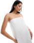 Фото #2 товара Vero Moda textured satin bandeau maxi dress in off white