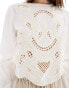 Фото #2 товара Mango broderie long sleeve top in white