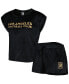 ფოტო #1 პროდუქტის Women's Black LAFC Intermission T-shirt and Shorts Sleep Set