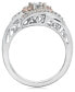 ფოტო #4 პროდუქტის Diamond Promise Ring (1/4 ct. t.w.) in Sterling Silver & 14k Rose Gold-Plate