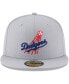 Фото #4 товара Men's Gray Los Angeles Dodgers Cooperstown Collection Wool 59FIFTY Fitted Hat